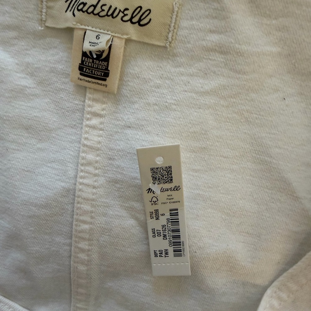 Madewell White Button-Front Crop Top - Picture 4 of 4